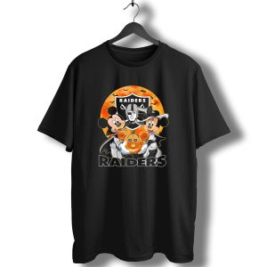 Las Vegas Raiders Mickey Mouse Minnie Mouse Halloween Pumpkin T-Shirt