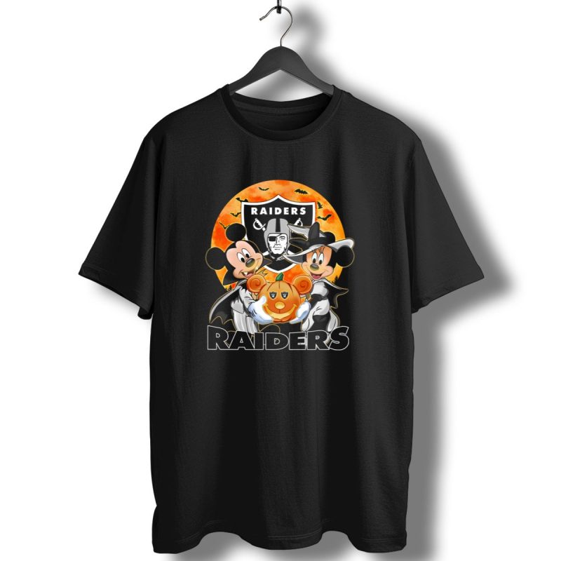 Las Vegas Raiders Mickey Mouse Minnie Mouse Halloween Pumpkin T Shirt 1 T Shirt 1