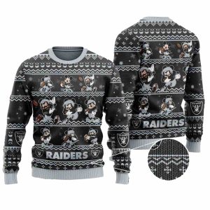 Las Vegas Raiders Mickey Mouse Player Holiday Party Ugly Sweater