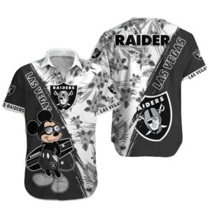Las Vegas Raiders Mickey Surfing Funny Hawaiian Shirt