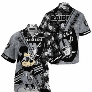 Las Vegas Raiders Mickey Tropical Sunset Hawaiian Shirt
