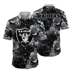 Las Vegas Raiders Midnight Rose Tropical Hawaiian Shirt