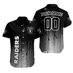 Personalized Las Vegas Raiders Midnight Streak Distreessed Hawaiian Shirt