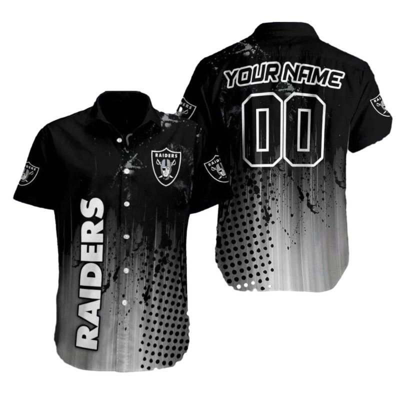 Las Vegas Raiders Midnight Streak Distreessed Hawaiian Shirt 1