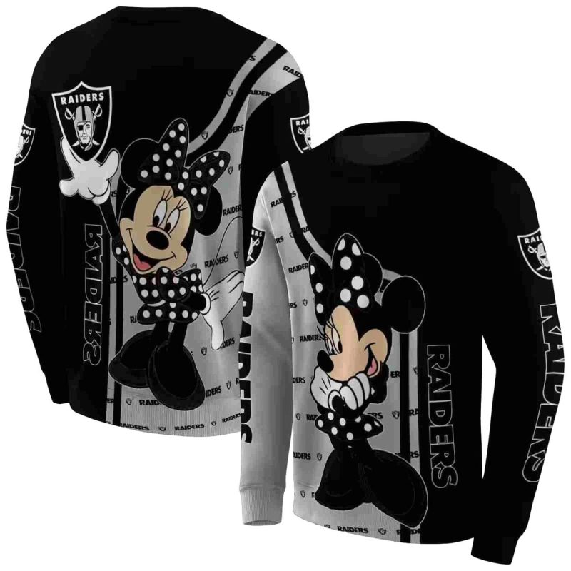 Las Vegas Raiders Minnie Mouse Black Aop Sweatshirt 1