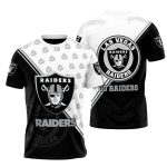 Las Vegas Raiders Multi Logo Black And White AOP T-Shirt