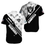 Las Vegas Raiders Multi Logo Black And White Hawaiian Shirt