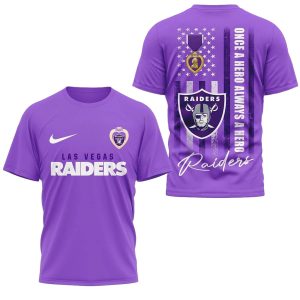 Las Vegas Raiders National Purple Heart Day AOP T-Shirt