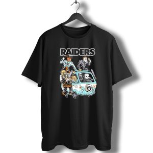Las Vegas Raiders Nfl Iconic Horror Characters In Hippie Van Halloween T-Shirt