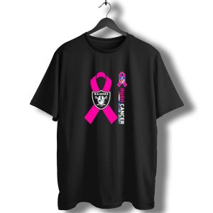 Las Vegas Raiders Nfl Rush Cancer Pink Ribbon Awareness Promo T-Shirt