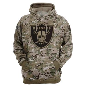 Las Vegas Raiders Oakland Raiders Army Pattern AOP Hoodie