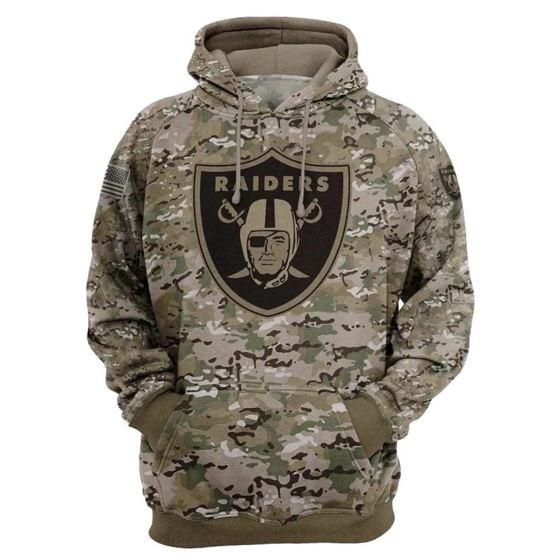 Las Vegas Raiders Oakland Raiders Army Pattern Aop Hoodie 1