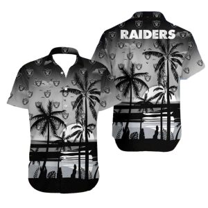 Las Vegas Raiders Palm Tree Beach Hawaiian Shirt