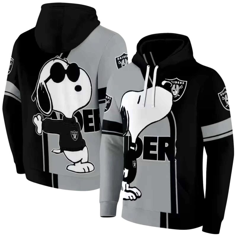 Las Vegas Raiders Playful Snoopy Black Aop Hoodie 1