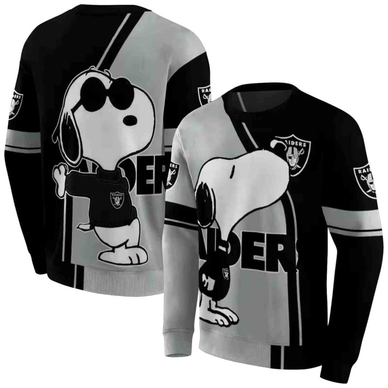 Las Vegas Raiders Playful Snoopy Black Aop Sweatshirt 1