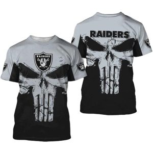 Las Vegas Raiders Punisher Skull AOP T-Shirt
