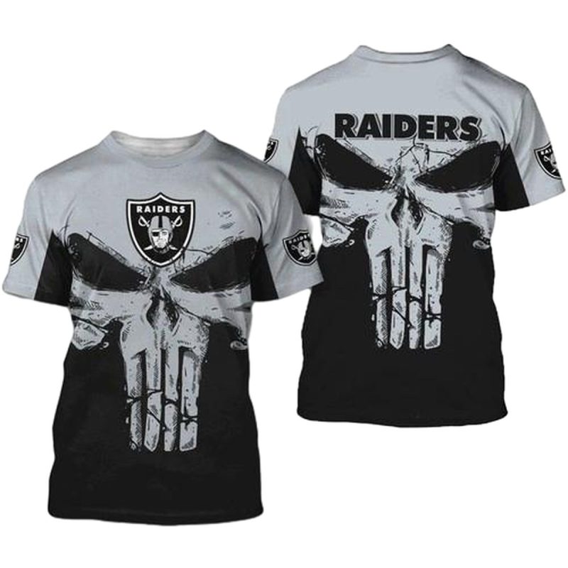 Las Vegas Raiders Punisher Skull Aop T Shirt 1
