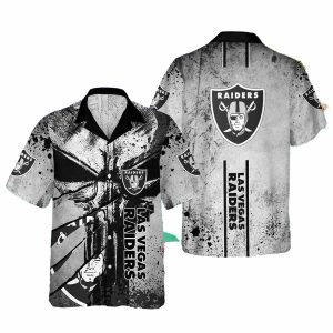 Las Vegas Raiders Punisher Skull Retro Hawaiian Shirt