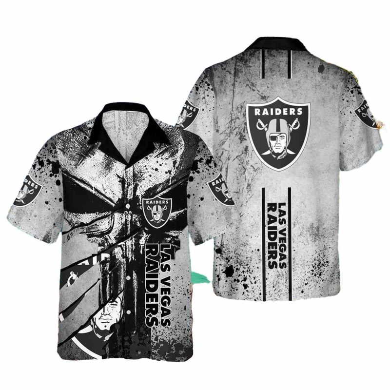 Las Vegas Raiders Punisher Skull Retro Hawaiian Shirt 1