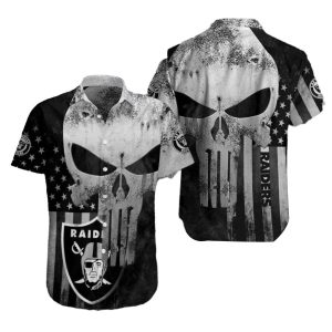 Las Vegas Raiders Punisher Skull Vintage Hawaiian Shirt