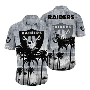 Las Vegas Raiders Retro Coconut Tree And Logo Hawaiian Shirt