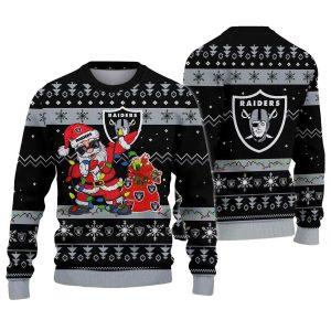 Las Vegas Raiders Santa Claus Ugly Christmas Sweater