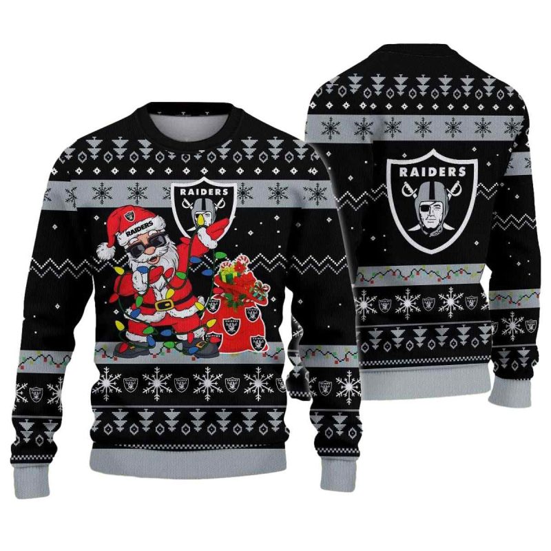 Las Vegas Raiders Santa Claus Ugly Christmas Sweater 1