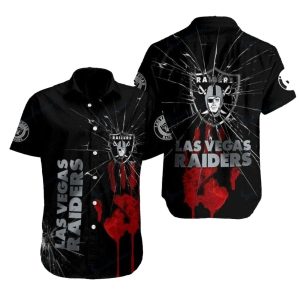 Las Vegas Raiders Scarlet Splash Hand Halloween Hawaiian Shirt