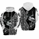 Las Vegas Raiders Skull And Multi Logo AOP Hoodie
