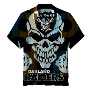 Las Vegas Raiders Skull Face Graphic Hawaiian Shirt