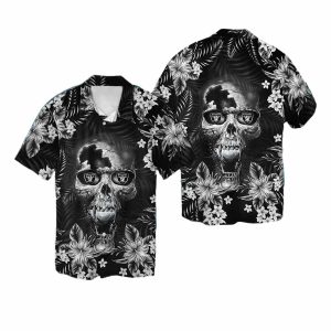 Las Vegas Raiders Skull Flowers Hawaiian Shirt