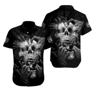Las Vegas Raiders Skull Graphic Black Hawaiian Shirt