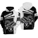 Las Vegas Raiders Skull Hug Logo AOP Hoodie