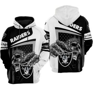 Las Vegas Raiders Skull Hug Logo AOP Hoodie