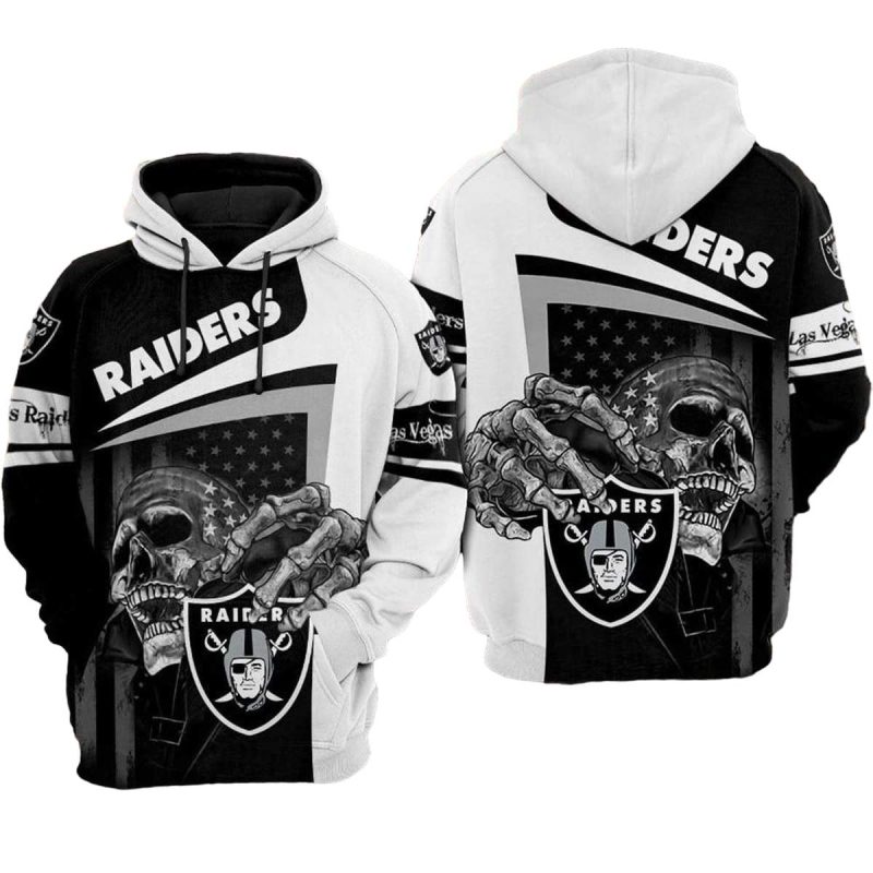 Las Vegas Raiders Skull Hug Logo Aop Hoodie 1