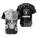 Las Vegas Raiders Skull Roses Pattern Hawaiian Shirt