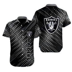 Las Vegas Raiders Sleek Silver And Black Hawaiian Shirt