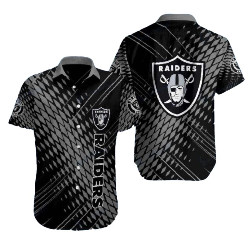 Las Vegas Raiders Sleek Silver And Black Hawaiian Shirt 1
