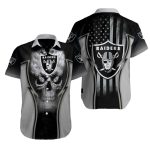 Las Vegas Raiders Smokes Skull And Us Flag Hawaiian Shirt