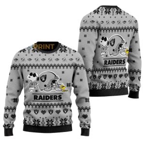 Las Vegas Raiders Snoopy Show Football Helmet Ugly Sweater