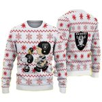 Las Vegas Raiders Snoopy And Woodstock White Ugly Sweater