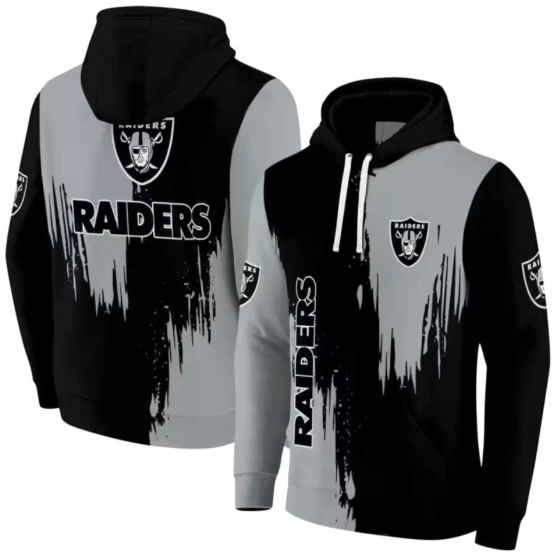 Las Vegas Raiders Splatter Effect Black Aop Hoodie 1