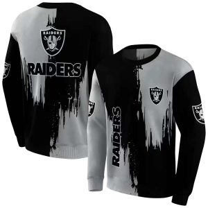 Las Vegas Raiders Splatter Effect Black AOP Sweatshirt