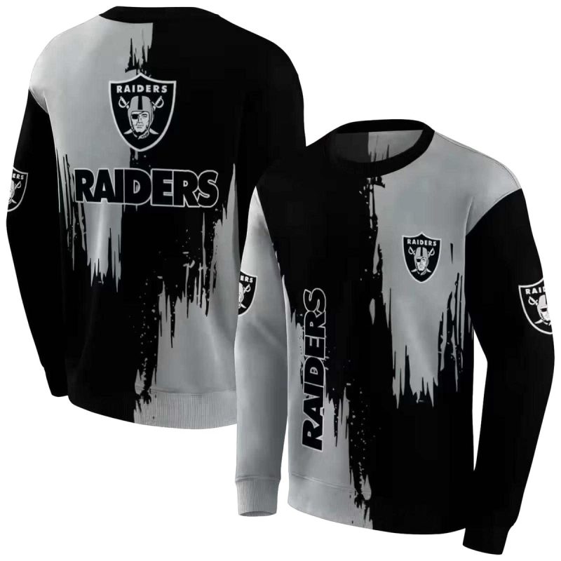 Las Vegas Raiders Splatter Effect Black Aop Sweatshirt 1