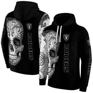 Las Vegas Raiders Sugar Skull Black AOP Hoodie
