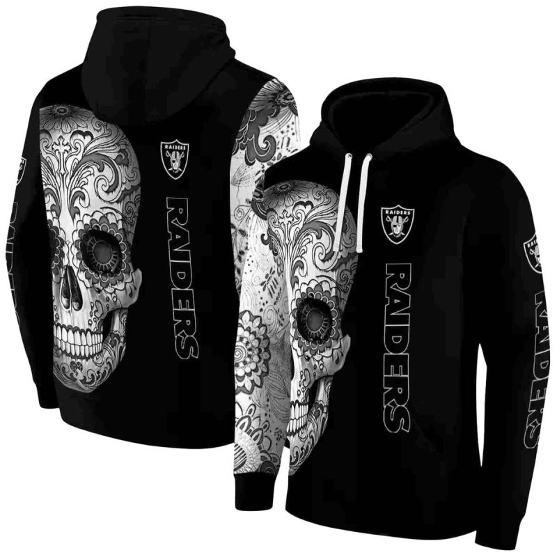 Las Vegas Raiders Sugar Skull Black Aop Hoodie 1