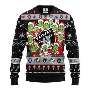 Las Vegas Raiders The Gricnh Face Christmas Ugly Sweater