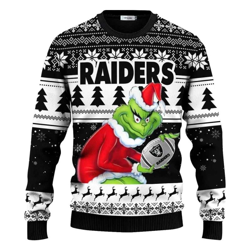 Las Vegas Raiders The Grinch Ugly Christmas Sweater 1
