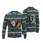 Las Vegas Raiders They On'T Like Us Heart And Geometric Patterns Ugly Sweater