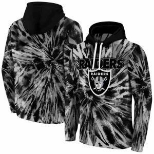 Las Vegas Raiders Tie Dye Pattern Black AOP Hoodie